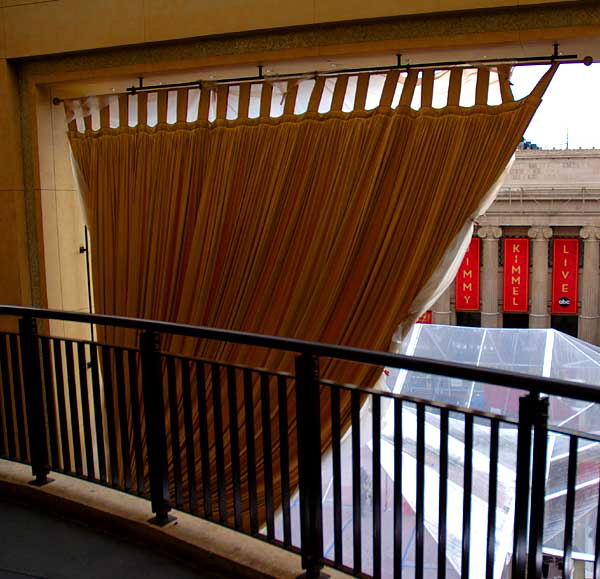 Gold curtain at the Kodak Theater, Hollywood Boulevard, two days before the Oscars
