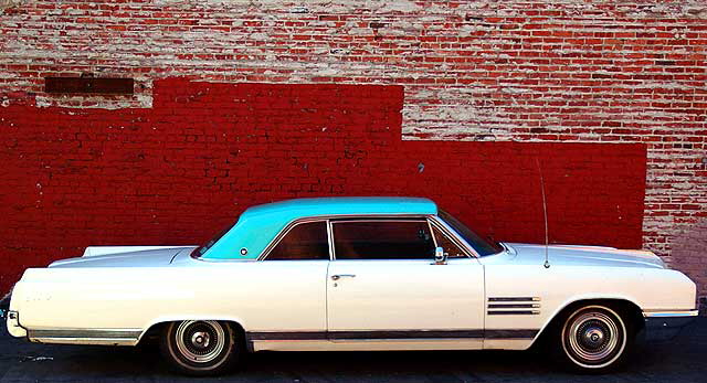 Old Buick Wildcat parked in a side lot off Hollywood Boulevard