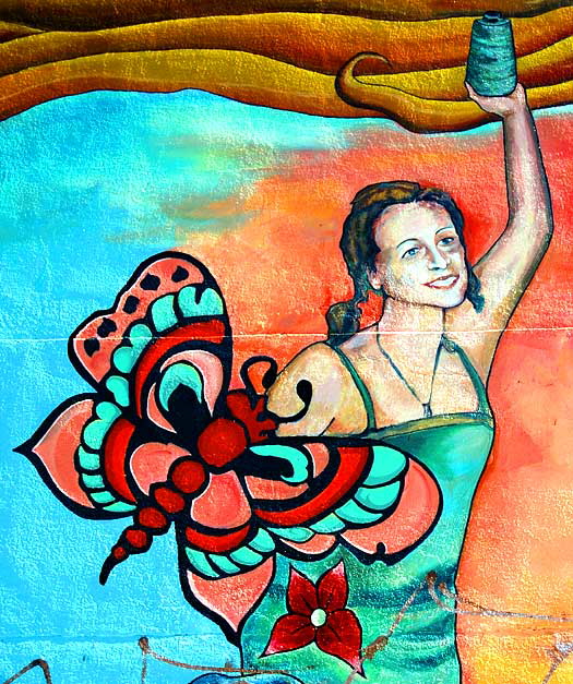 1991 mural by Annie Sperling, A Mural Dedicated to Peace ("Silver Lake Mi Amor") on the southwest corner of Sunset and Hyperion, east of Hollywood in the area called Sunset Junction