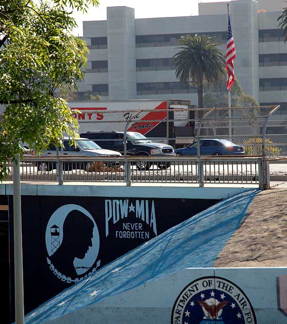 National Veterans Mural, Peter Stewart, 1995, Bonsall Bridge at the West Los Angeles Veterans Administration Center, Sawtelle Avenue at Wilshire Boulevard, Westwood