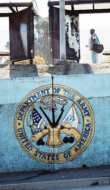 National Veterans Mural, Peter Stewart, 1995, Bonsall Bridge at the West Los Angeles Veterans Administration Center, Sawtelle Avenue at Wilshire Boulevard, Westwood