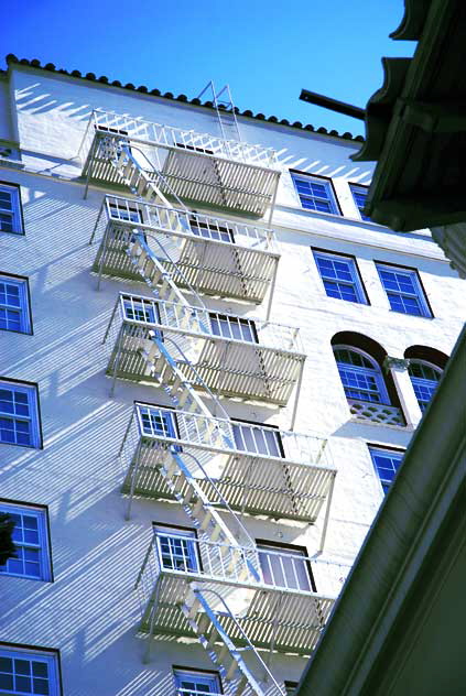 Shadows on the backside of the Hollywood Roosevelt Hotel