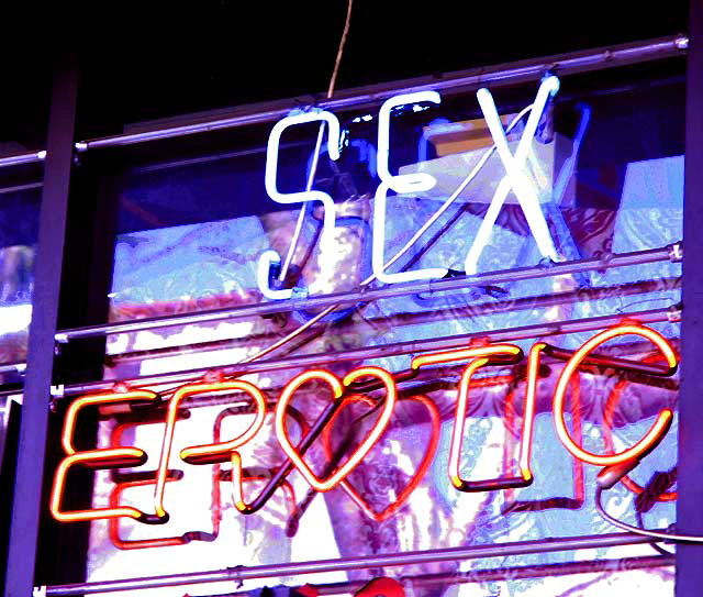 Neon signs at sex shop, Hollywood Boulevard