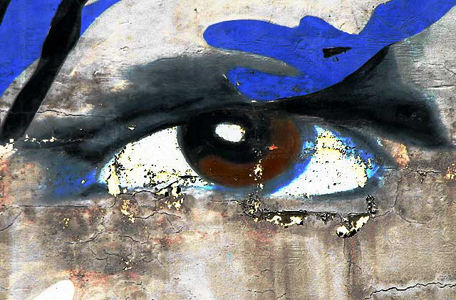 Detail of Jim Morrison mural, La Brea and Hawthorn, Hollywood