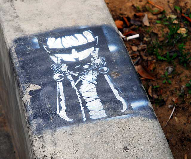 Stencil on curb, Santa Monica College
