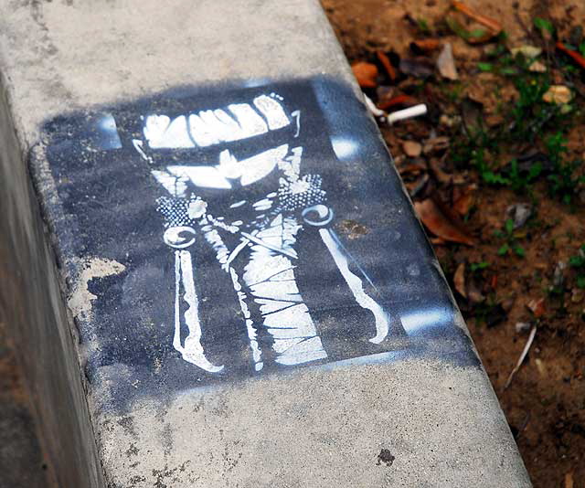 Stencil on curb, Santa Monica College
