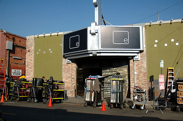 Movie shoot on Las Palmas at the "e" theater, one block south of Hollywood Boulevard 