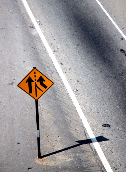 Freeway merge sign - Los Angeles