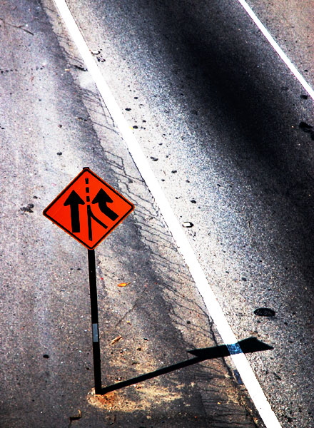 Freeway merge sign - Los Angeles