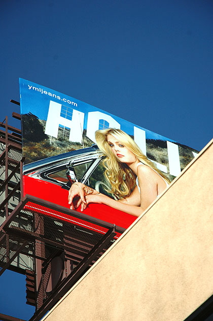 Blond on billboard, Hollywood