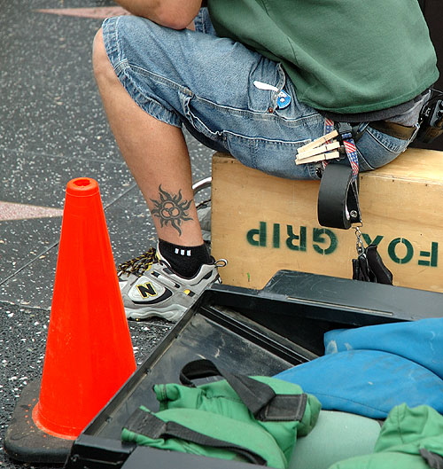 Location shoot for the CBS series Shark, at the Geisha House, Hollywood Boulevard at Cherokee