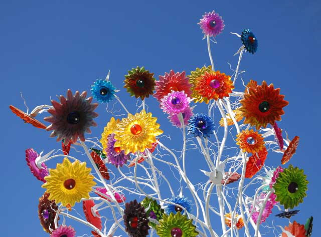 A tree of glass flower lamps  Lankershim Boulevard, North Hollywood