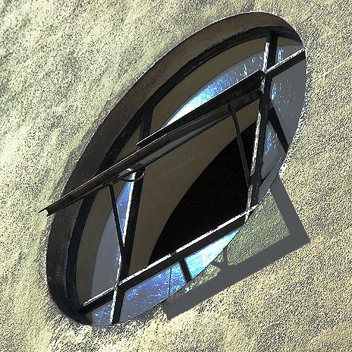 Round window on Hollywood Boulevard