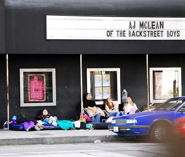 Fans camping out at the Roxy on the Sunset Strip - waiting for A. J. McLean of the Beastie Boys