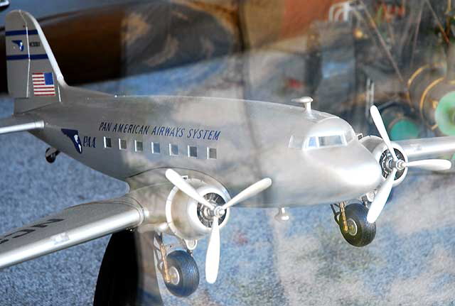 DC-3 model in shop window - Main Street in the Ocean Park area of Santa Monica