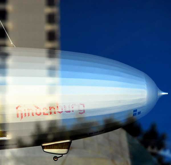 Model of the Hindenburg in shop window - Main Street in the Ocean Park area of Santa Monica