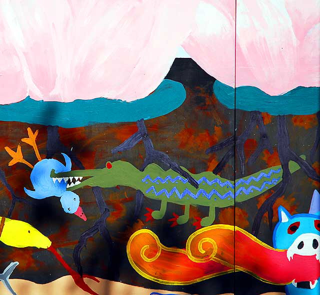 The Lotus Blossom - a mural at the Santa Monica Community Center, 2601 Pico Boulevard, Santa Monica - 2000, painted by the First Z-Wave