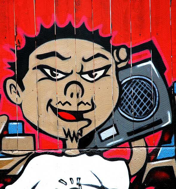 Boom Box graffiti in alley behind Melrose Avenue - Painted by CBS Crew