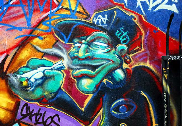 Reefer graffiti in alley behind Melrose Avenue - Painted by CBS Crew