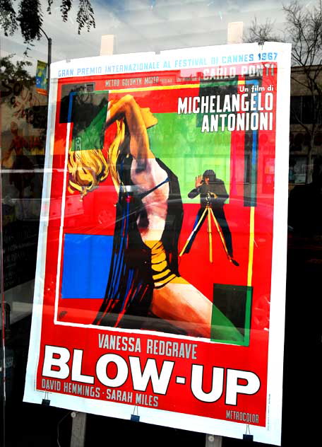 Giant poster for "Blow Up" - Antonioni, 1967 - shop window, Santa Monica Boulevard, West Hollywood