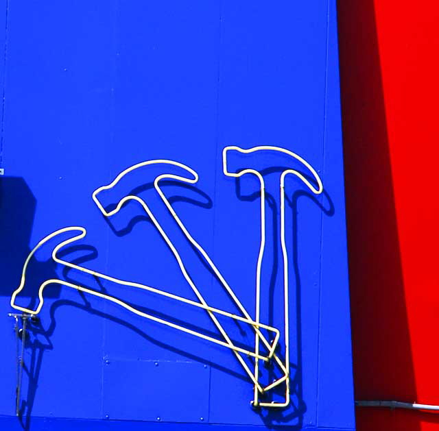 Neon hammer and nail, hardware store, 7734 Santa Monica Boulevard, West Hollywood 