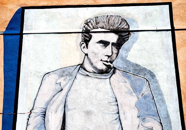 James Dean graphic, northeast corner of Santa Monica Boulevard and Genesee, West Hollywood