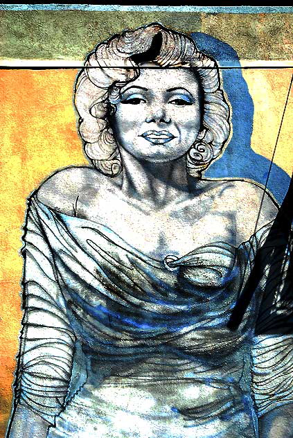 Marilyn Monroe graphic, northeast corner of Santa Monica Boulevard and Genesee, West Hollywood