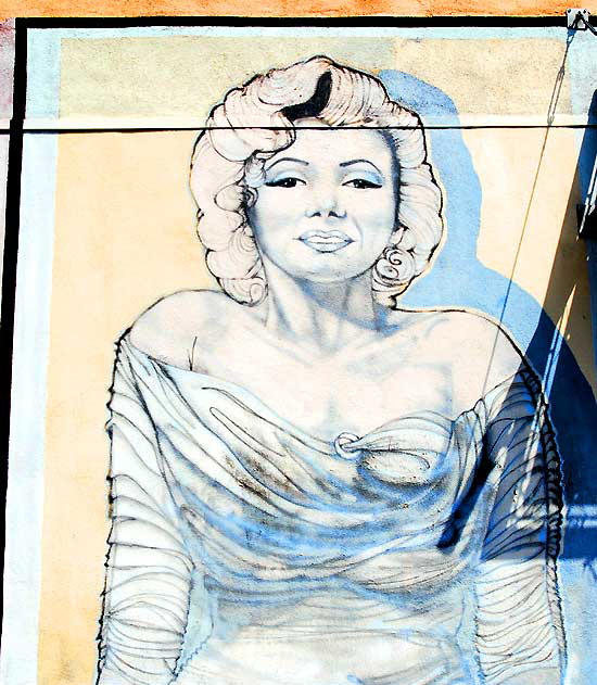 Marilyn Monroe graphic, northeast corner of Santa Monica Boulevard and Genesee, West Hollywood