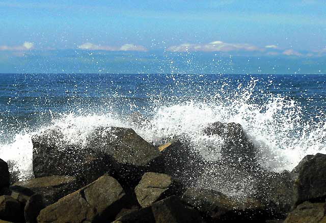 Waves - the breakwater at Venice Beach - spray