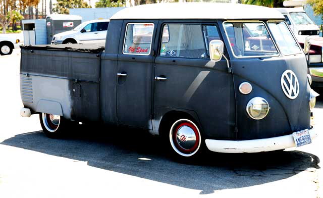 1965 VW pick-up in the parking lot at the Long Beach Marina, Alamitos Bay