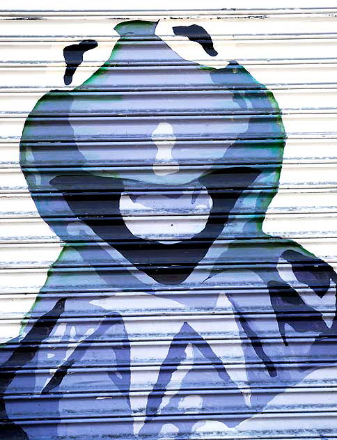 Kermit the Frog - graphic on roll-up door, Hollywood Boulevard