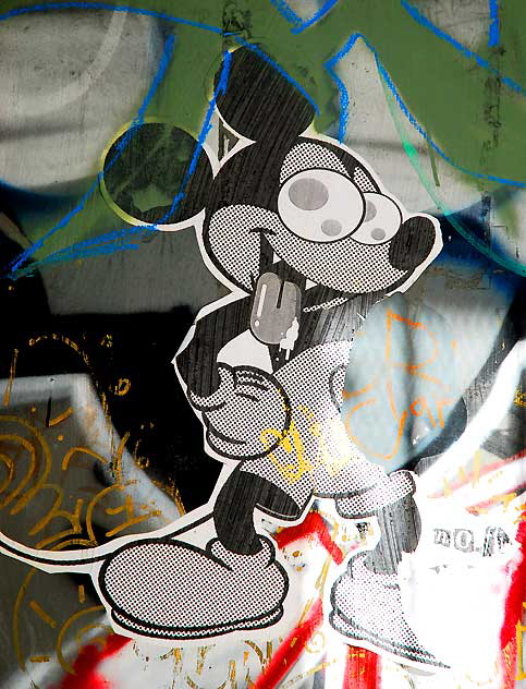 Mickey Mouse on Drugs, poster in Hollywood alley