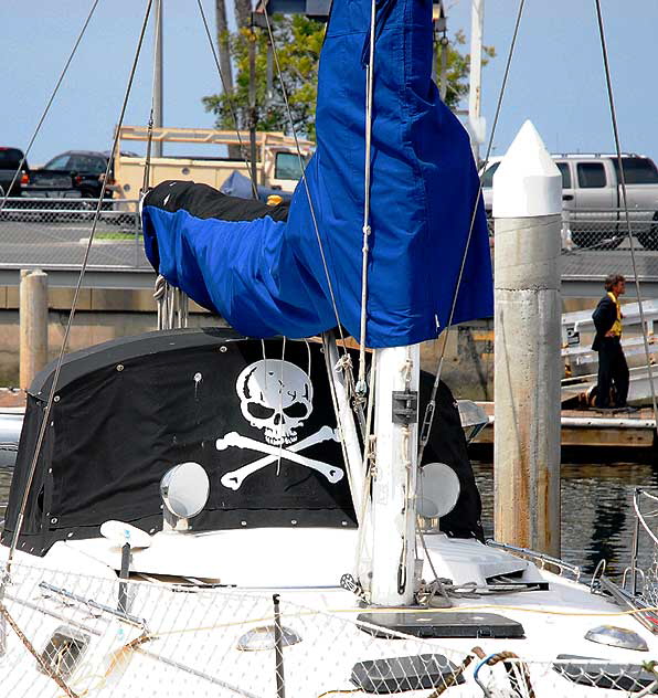 The boat slips at the Redondo Beach Pier - Pirate Ship