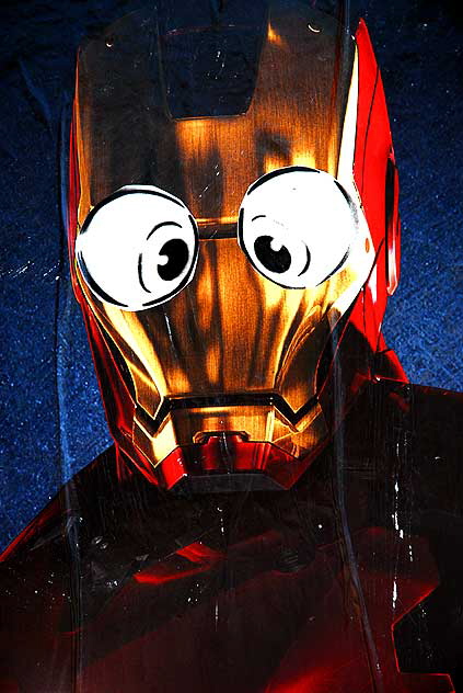 Detail of poster for the film, Ironman - defaced