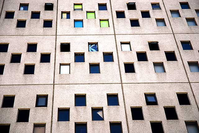 Kathleen Ahmanson Hall - designed by architect Eliot Noyes in 1963 to house an IBM research center, with its "punch card" design, Otis College of Art and Design, 9045 Lincoln Boulevard, Los Angeles (Westchester)