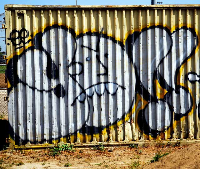 Interesting graffiti on two abandoned shipping containers in a public park in on Lincoln Boulevard, just south of LAX