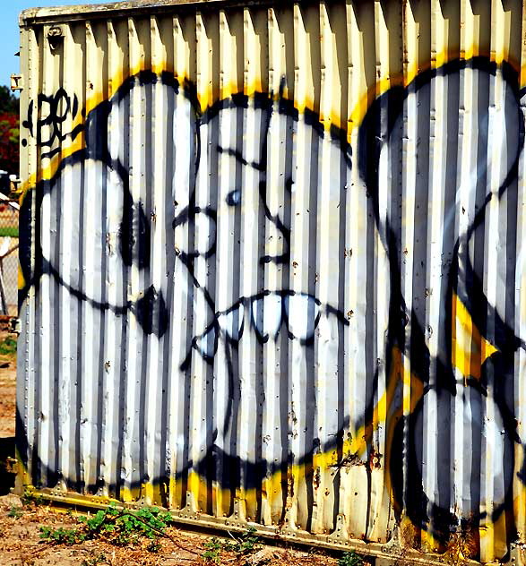 Interesting graffiti on two abandoned shipping containers in a public park in on Lincoln Boulevard, just south of LAX