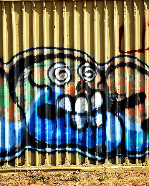 Interesting graffiti on two abandoned shipping containers in a public park in on Lincoln Boulevard, just south of LAX