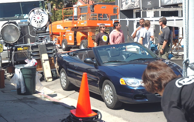 Verizon commercial, location shoot, Melrose Avenue at Curson, Wednesday, April 25, 2007