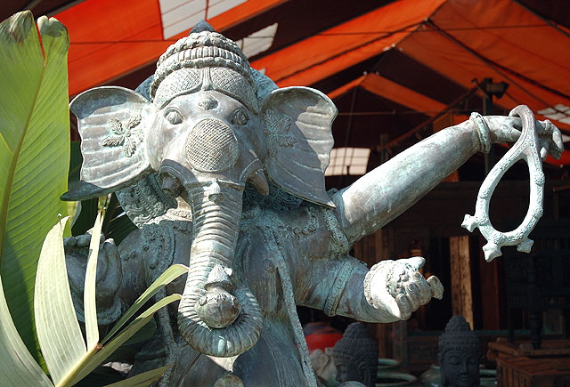 Figure at an Asian antique shop, La Brea at Rosewood, Los Angeles