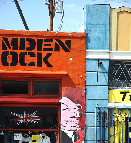 Camden Lock clothing, pig graphic, Melrose Avenue, Los Angeles 