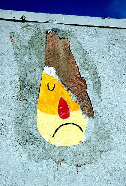 "Sad" wall graphic, Melrose Avenue, Los Angeles 