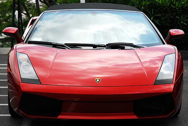 Red Lamborghini - parking lot behind Sunset Plaza, West Hollywood