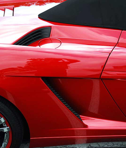 Red Lamborghini - parking lot behind Sunset Plaza, West Hollywood