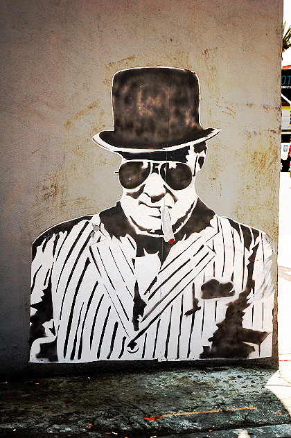 Winston Churchill graphic, Hollywood alley 