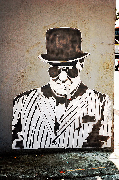 Winston Churchill graphic, Hollywood alley 