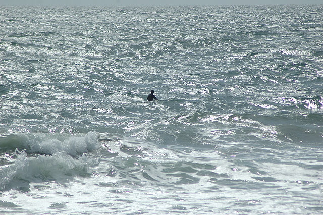 A lone surfer -