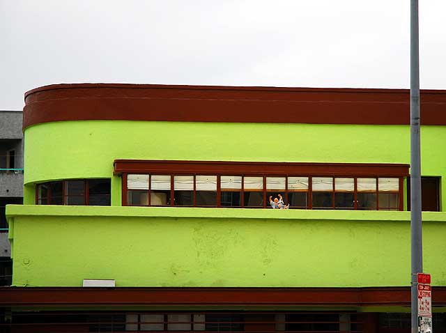 Green wall with Buddha doll, Sunset Boulevard