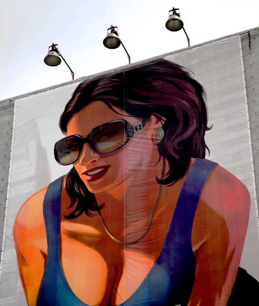 Building warp on the Henry Fonda Theater, Hollywood Boulevard - cleavage