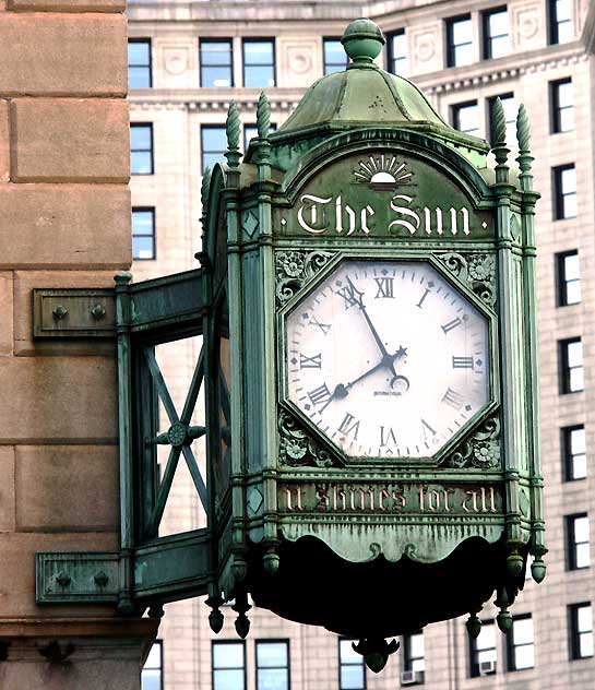 An old clock in lower Manhattan